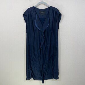 Hanii Y Dress Size 42 (US 6)  Navy‎ Blue Shift Knee Length Sleeveless Pockets